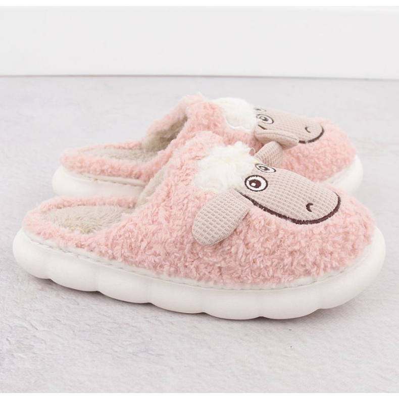 Pantuflas Filippo de piel con oveja W DK6683 PAW577B rosa 2