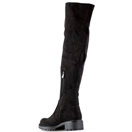 Botas altas de mujer en ante, color negro RQ490B 3