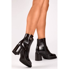 Botines de charol con aislamiento para mujer, negro 25-66670B 3