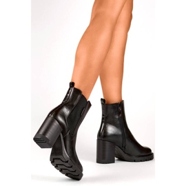 Botas Chelsea aislantes para mujer con tacón alto, negro 24-12495B 3