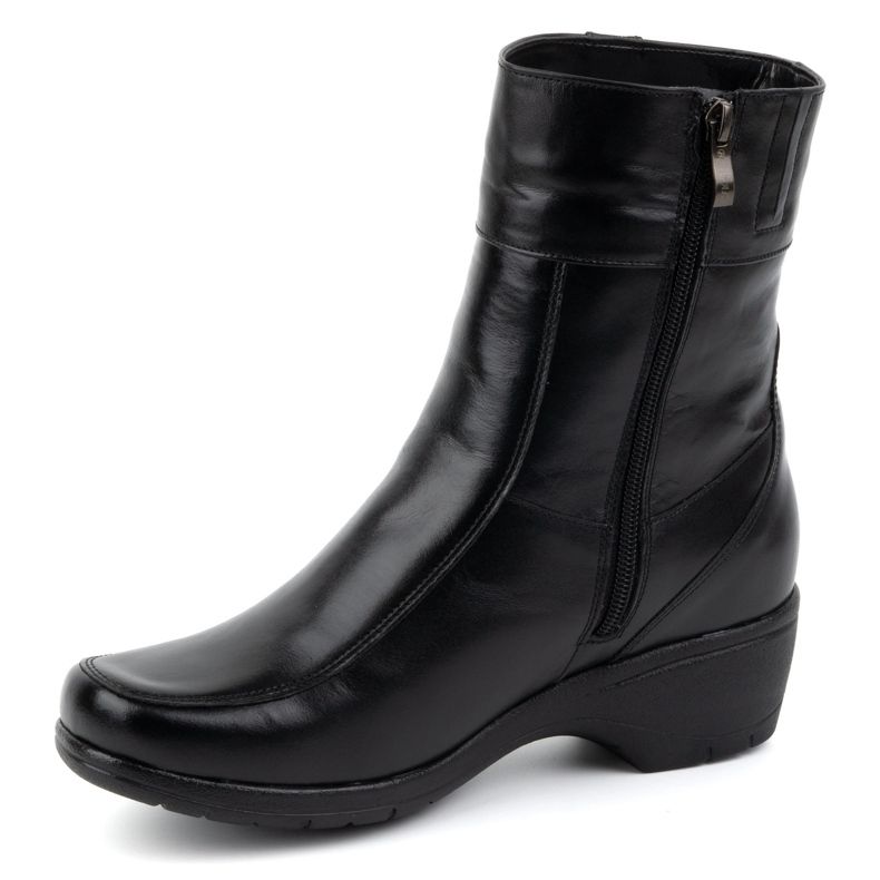Olivier Botines mujer piel aislantes con cremallera 072BB, negro 1