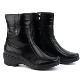 Olivier Botines mujer piel aislantes con cremallera 072BB, negro 2