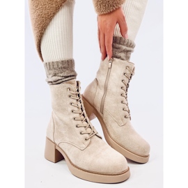 Mayfield Botines beige con cordones 2