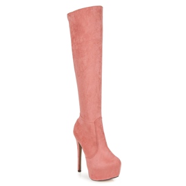 Comer Botas de ante con plataforma rosado 3