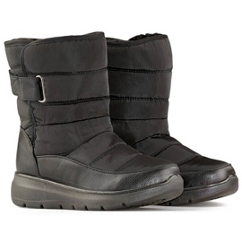 Botas de nieve aislantes para mujer con cierre adhesivo, negras W82B negro 3
