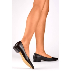 Zapatos clásicos de mujer con tacón bajo en punta, negro DO-104B 3