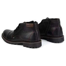 Olivier Botas de invierno para hombre con cremallera, piel 963MP, negro con negro 5