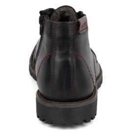 Olivier Botas de invierno para hombre con cremallera, piel 963MP, negro con negro 8