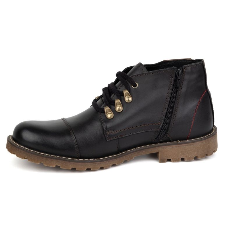 Olivier Botas de piel de invierno para hombre 963MP negro con marrón 1 Olivier Botas de piel de invierno para hombre 963MP negro con marrón 1