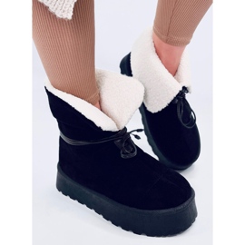 Precio Botas de nieve de piel de oveja negra negro 3