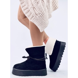Precio Botas de nieve de piel de oveja negra negro 4