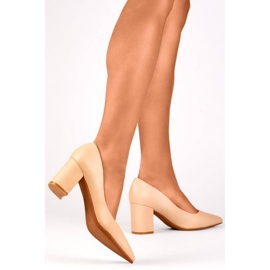 Salón de mujer con tacón en punta, beige KJ-42BE 2