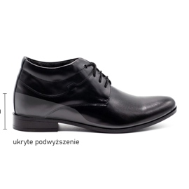 Lukas Los zapatos negros de los hombres aumentan 300LU 8
