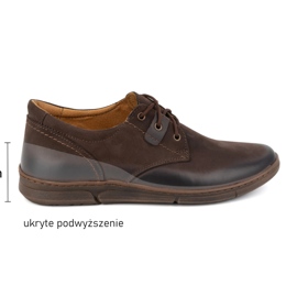 Olivier Zapatos con alzas hombre Casual con cordones piel 237KZ + 2,5 cm Marrón 8