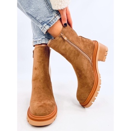 Botas Chelsea Peredin caqui con puño tipo suéter beige 5