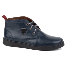 Zapatos chukka hombre piel KAMPOL 110/63 azul marino 4