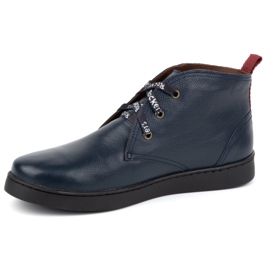 Zapatos chukka hombre piel KAMPOL 110/63 azul marino 1