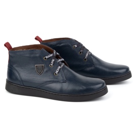 Zapatos chukka hombre piel KAMPOL 110/63 azul marino 2