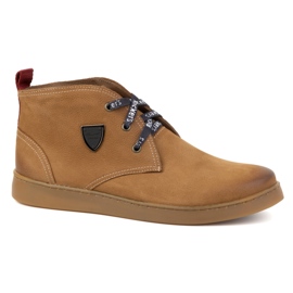 Zapatos chukka hombre piel KAMPOL 110/410 marrón claro beige 1