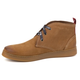 Zapatos chukka hombre piel KAMPOL 110/410 marrón claro beige 2