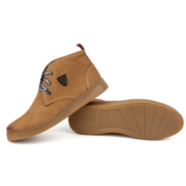 Zapatos chukka hombre piel KAMPOL 110/410 marrón claro beige 4