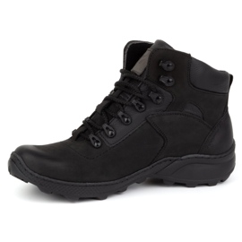 Olivier Zapatos de invierno de piel para hombre 7148DT, negro 3