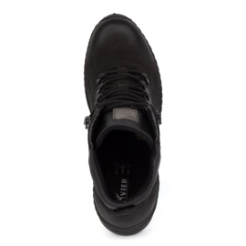 Olivier Zapatos de invierno de piel para hombre 7148DT, negro 8