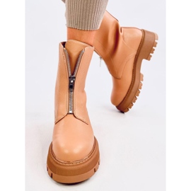 Botas militares Laura Camel beige 2