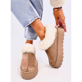 Botas de nieve cortas con pelo Yogi Khaki beige 3