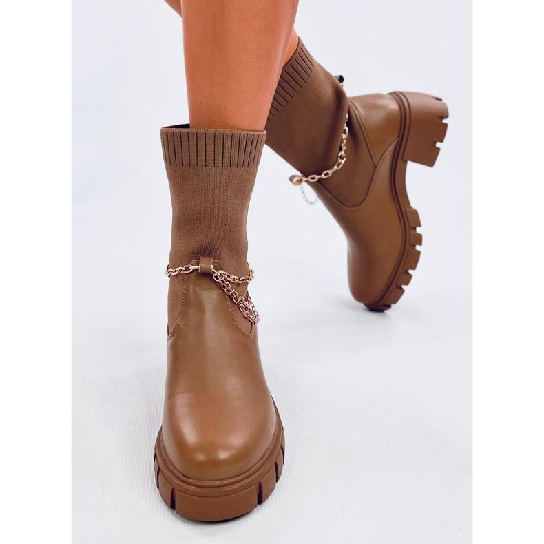 Botas estilo calcetín Mona Khaki beige 2