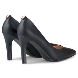 Zapatos de salón de tacón alto con punta en punta para mujer, negro GD-FL360B 3