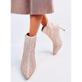 Botines de tacón con cristales Demish Champagne rosado 2