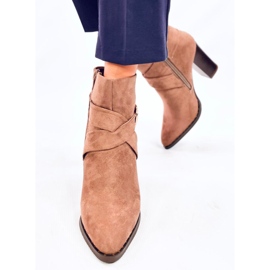 Botines tacón Janisa caqui marrón 2
