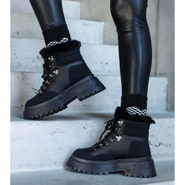 Botas de plataforma masivas negras con pelo de Estrada negro 1 Botas de plataforma masivas negras con pelo de Estrada negro 1