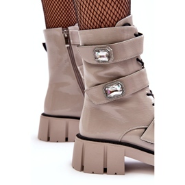 Botas Obrera Mujer Charol Gris Claro S.Barski MR870-61 2