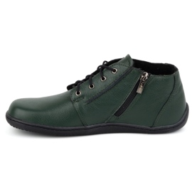 Olivier Zapatos de mujer descalzos de piel, ligeramente aislantes, hasta el tobillo con cremallera, 787 verde 2