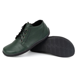 Olivier Zapatos de mujer descalzos de piel, ligeramente aislantes, hasta el tobillo con cremallera, 787 verde 4