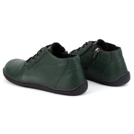 Olivier Zapatos de mujer descalzos de piel, ligeramente aislantes, hasta el tobillo con cremallera, 787 verde 5