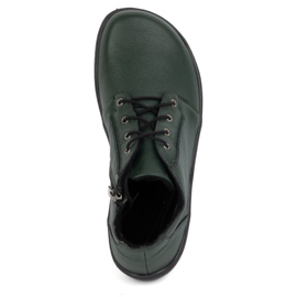 Olivier Zapatos de mujer descalzos de piel, ligeramente aislantes, hasta el tobillo con cremallera, 787 verde 6