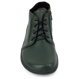 Olivier Zapatos de mujer descalzos de piel, ligeramente aislantes, hasta el tobillo con cremallera, 787 verde 7
