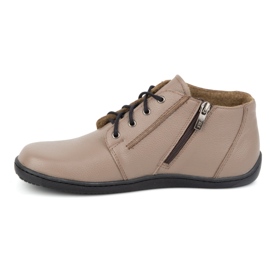 Olivier Zapatos de mujer descalzos de piel, ligeramente aislantes, caña alta con cremallera 787, beige 2