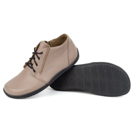 Olivier Zapatos de mujer descalzos de piel, ligeramente aislantes, caña alta con cremallera 787, beige 4