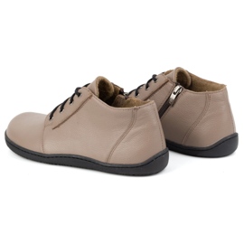 Olivier Zapatos de mujer descalzos de piel, ligeramente aislantes, caña alta con cremallera 787, beige 5