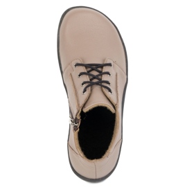 Olivier Zapatos de mujer descalzos de piel, ligeramente aislantes, caña alta con cremallera 787, beige 6