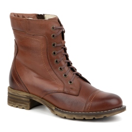 Olivier Botas de piel para mujer, botas de invierno con aislamiento, 226BB, marrón 2