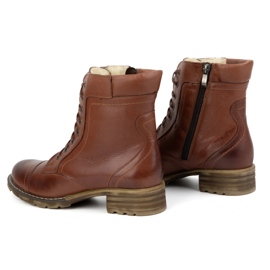 Olivier Botas de piel para mujer, botas de invierno con aislamiento, 226BB, marrón 5