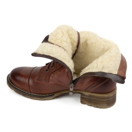 Olivier Botas de piel para mujer, botas de invierno con aislamiento, 226BB, marrón 6