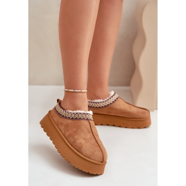 Botas De Nieve Plataforma Con Bordado Camel Tamilda marrón 2