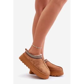 Botas De Nieve Plataforma Con Bordado Camel Tamilda marrón 1