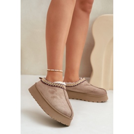 Botas De Nieve Con Plataforma Y Bordado, Beige Oscuro Tamilda 1 Botas De Nieve Con Plataforma Y Bordado, Beige Oscuro Tamilda 1